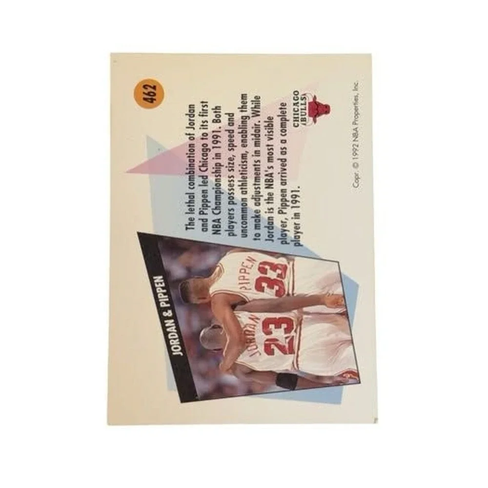 SkyBox Trading Card Standard Red‎ Michael Jordan Scottie Pippen Bulls 462 1992